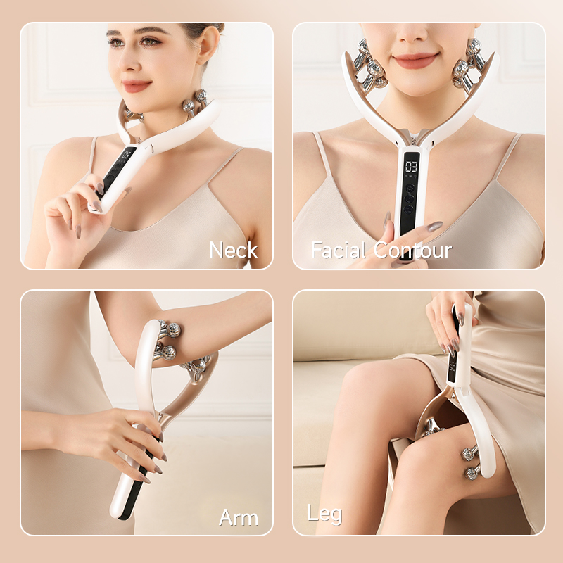 V-Shaped Face Contour Massager EMS Microcurrent Roller With LED Light  Multi-Purpose Beauty Tool For Daily Skin Care