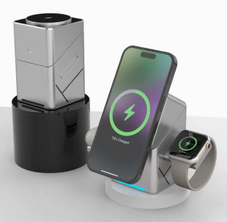 3-in-1 Magnetic Charging Station – Rotating Cube