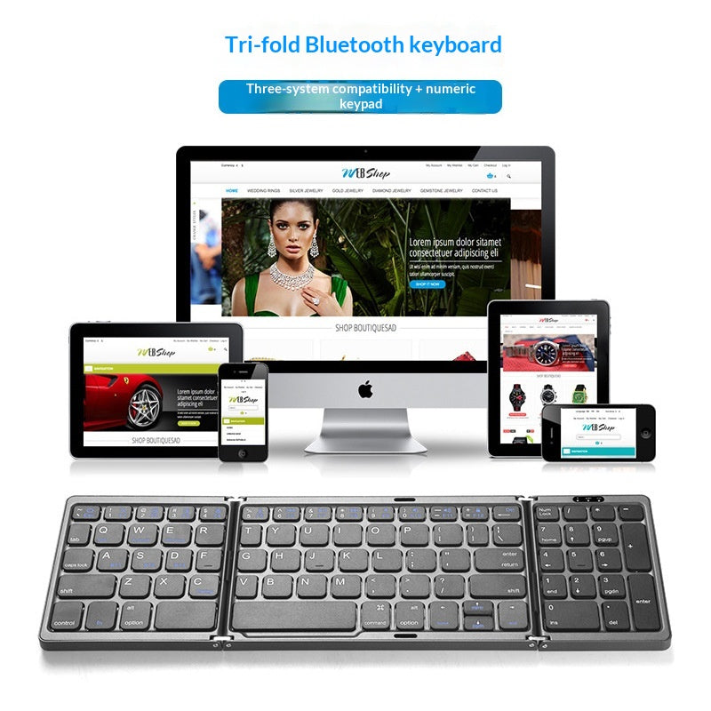 Faltbare Bluetooth-Tastatur mit Touchpad – ultradünn