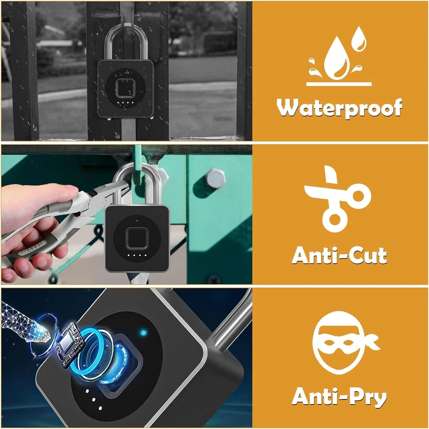 Smartes Fingerabdruck-Vorhängeschloss mit App