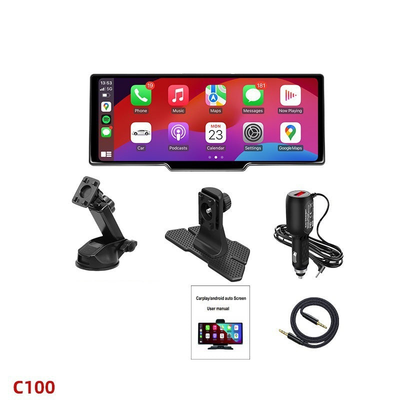 In-car Smart Screen With Wireless Front-and-rear Dual Dash Cameras