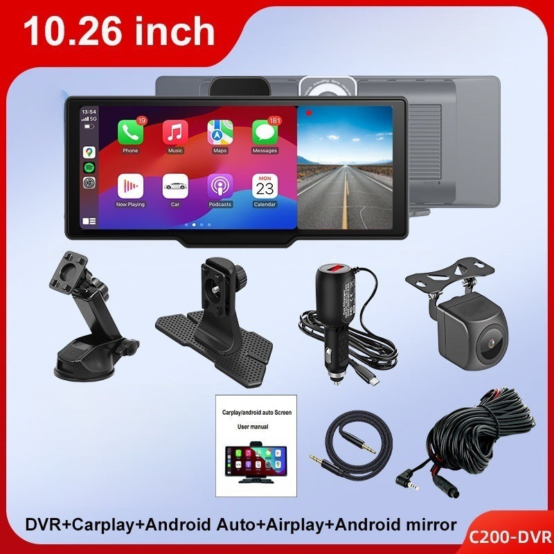 In-car Smart Screen With Wireless Front-and-rear Dual Dash Cameras