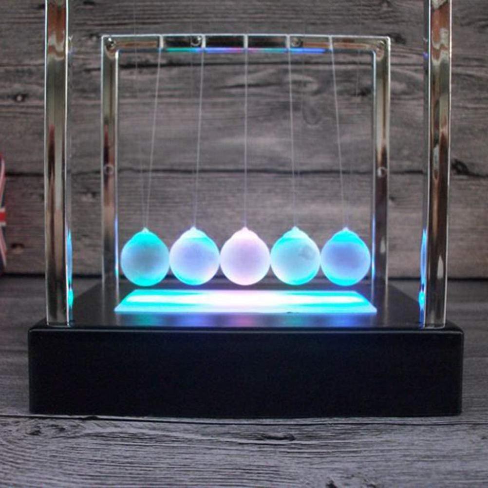 Newtons Swing Ball LED Light Up Newtons Science Kids Toys Balance Balls Desk Toys Home And Office Decor